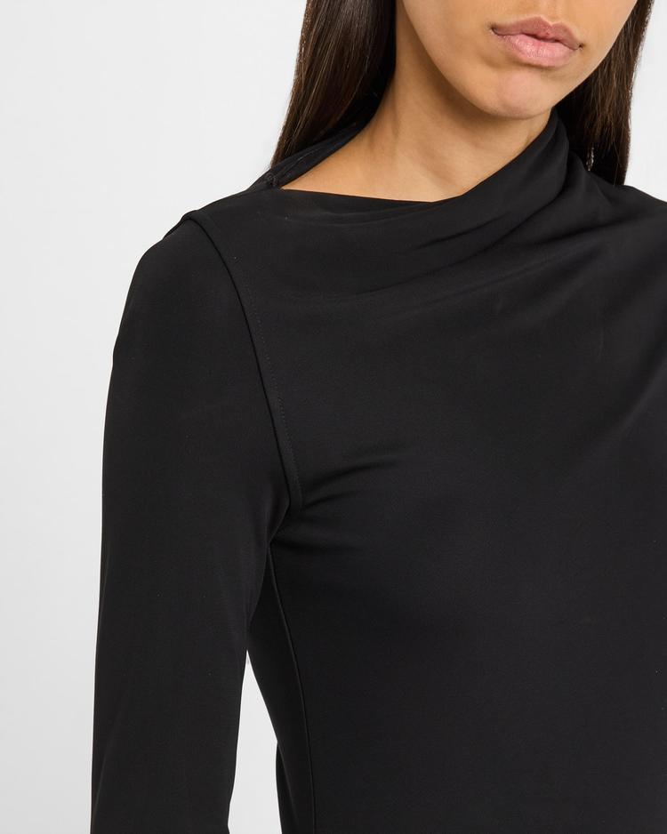 long draped jersey dress
