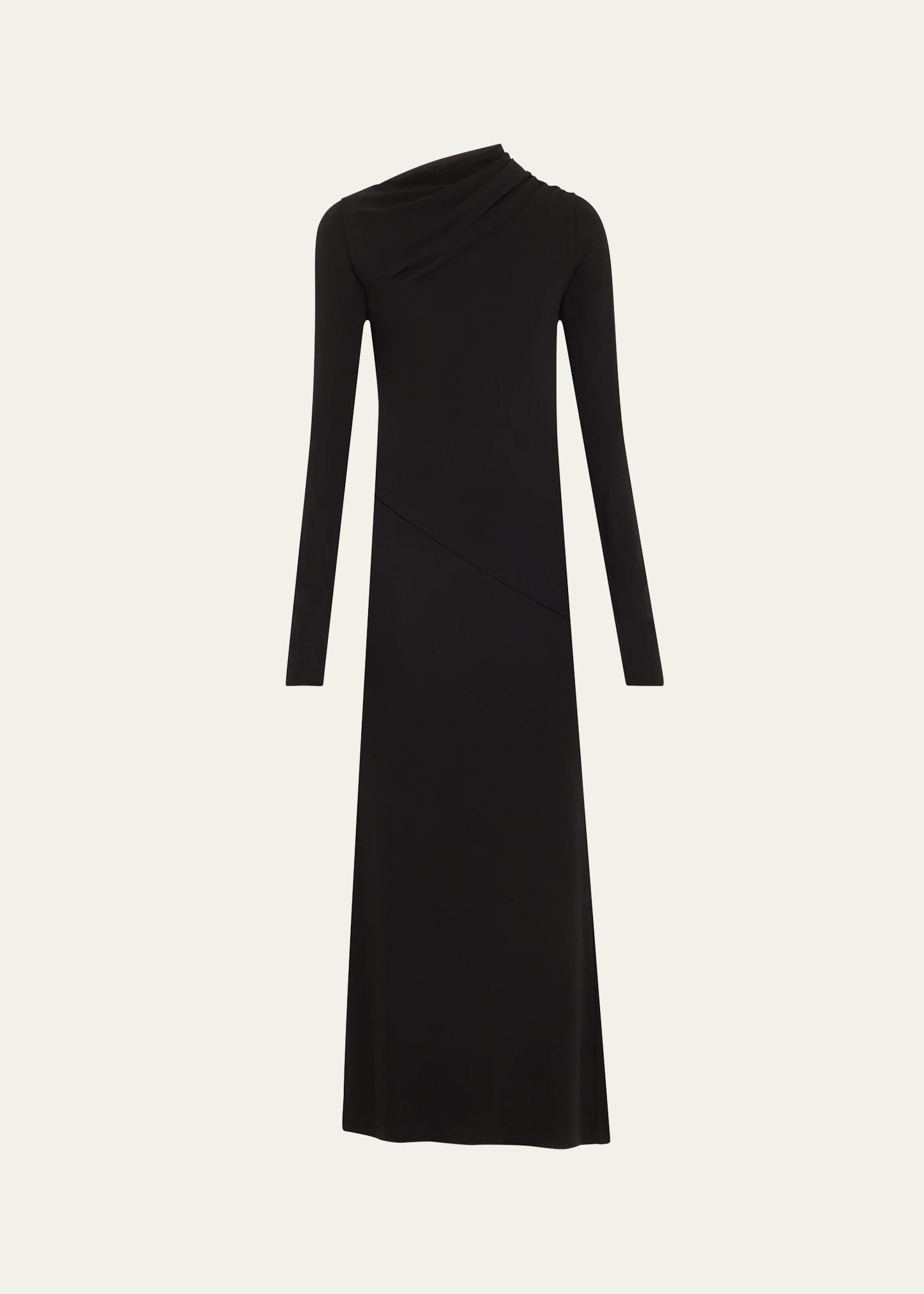 long draped jersey dress