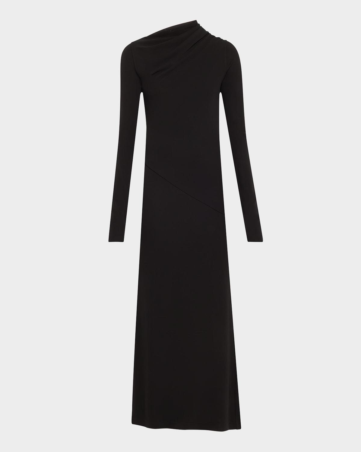 long draped jersey dress