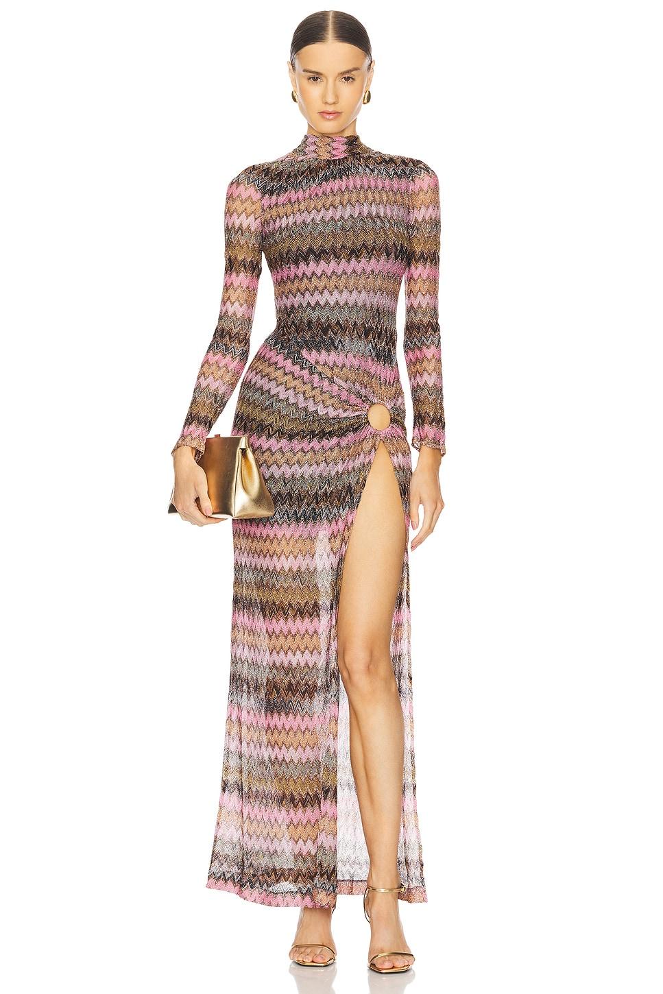 long dress in multicolor space dyed with dark base