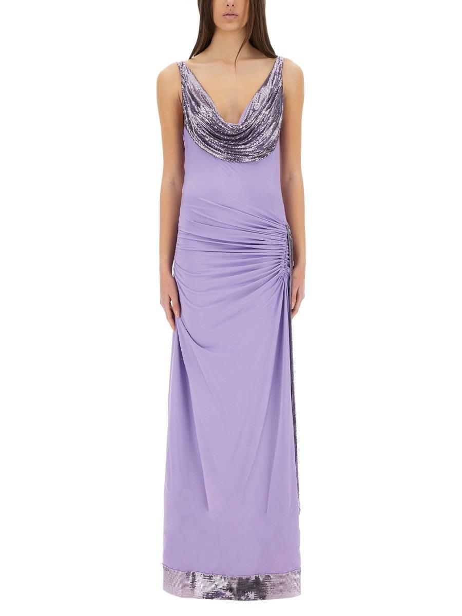 long dress with drape