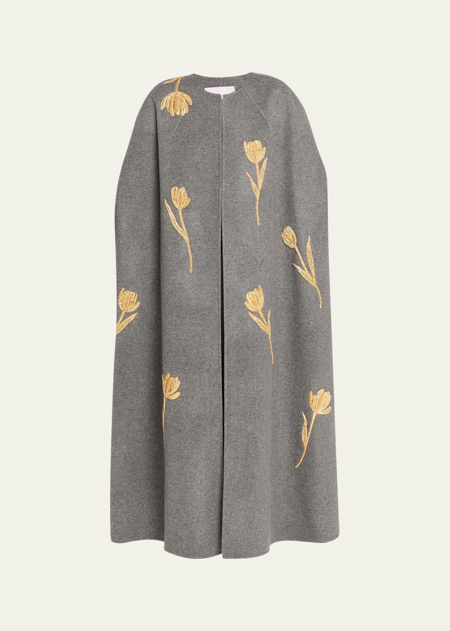 long embroidered cape