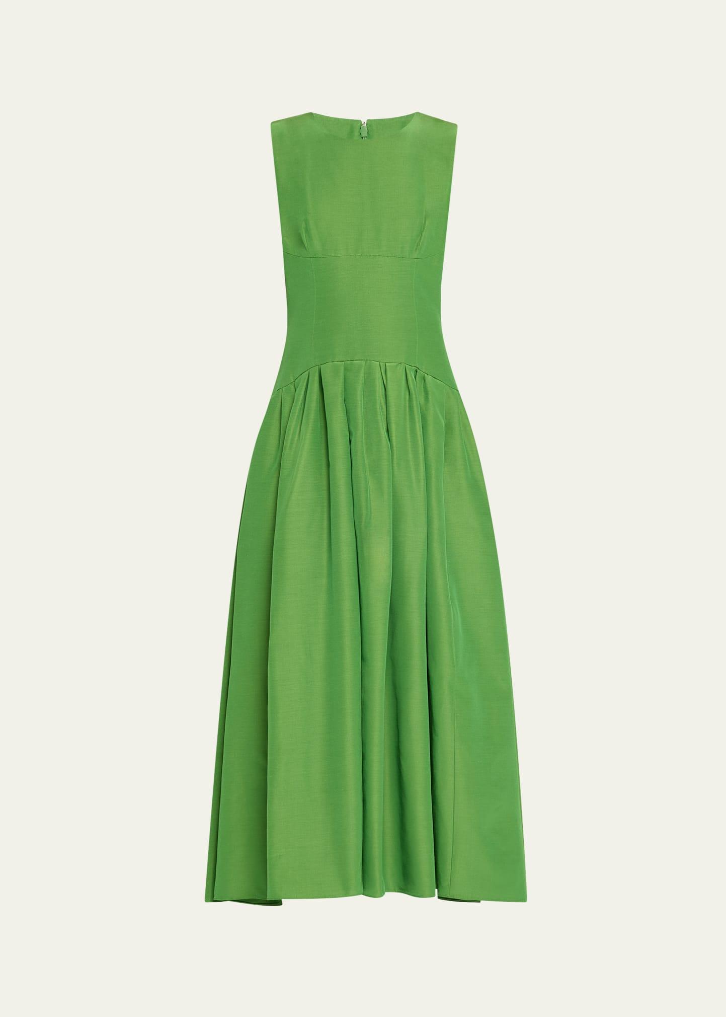 long fit-flare cotton dress