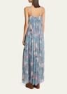 long floral print tiered silk dress