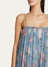 long floral print tiered silk dress