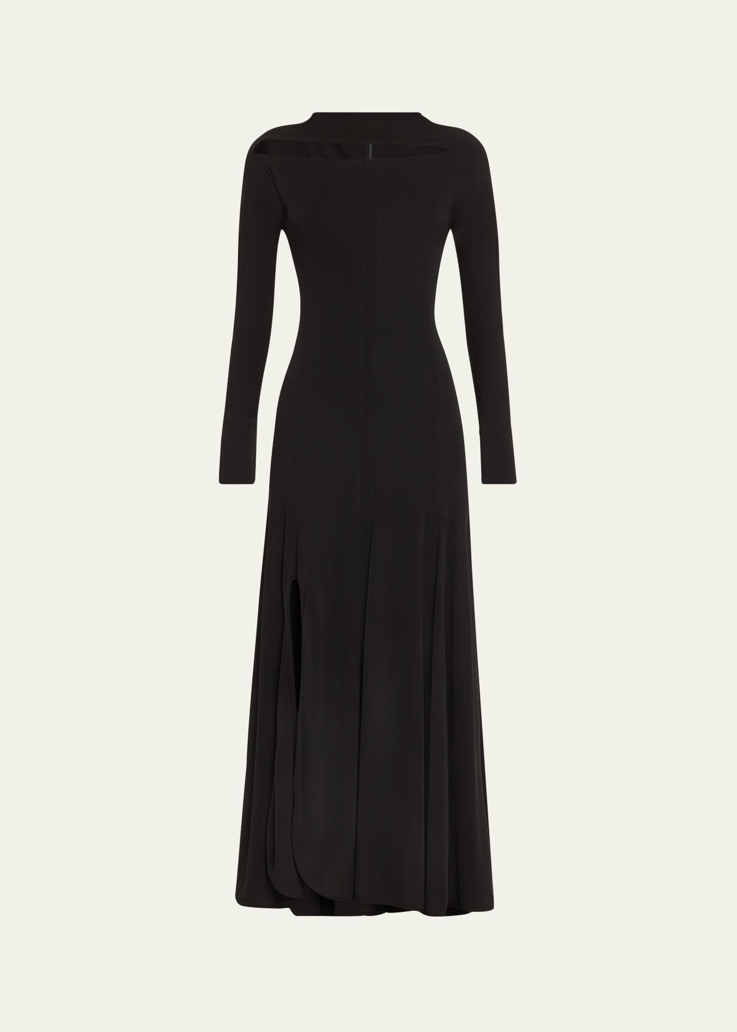 long front cut dress