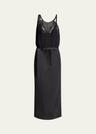 long hybrid belted slip dress