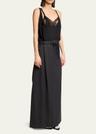 long hybrid belted slip dress