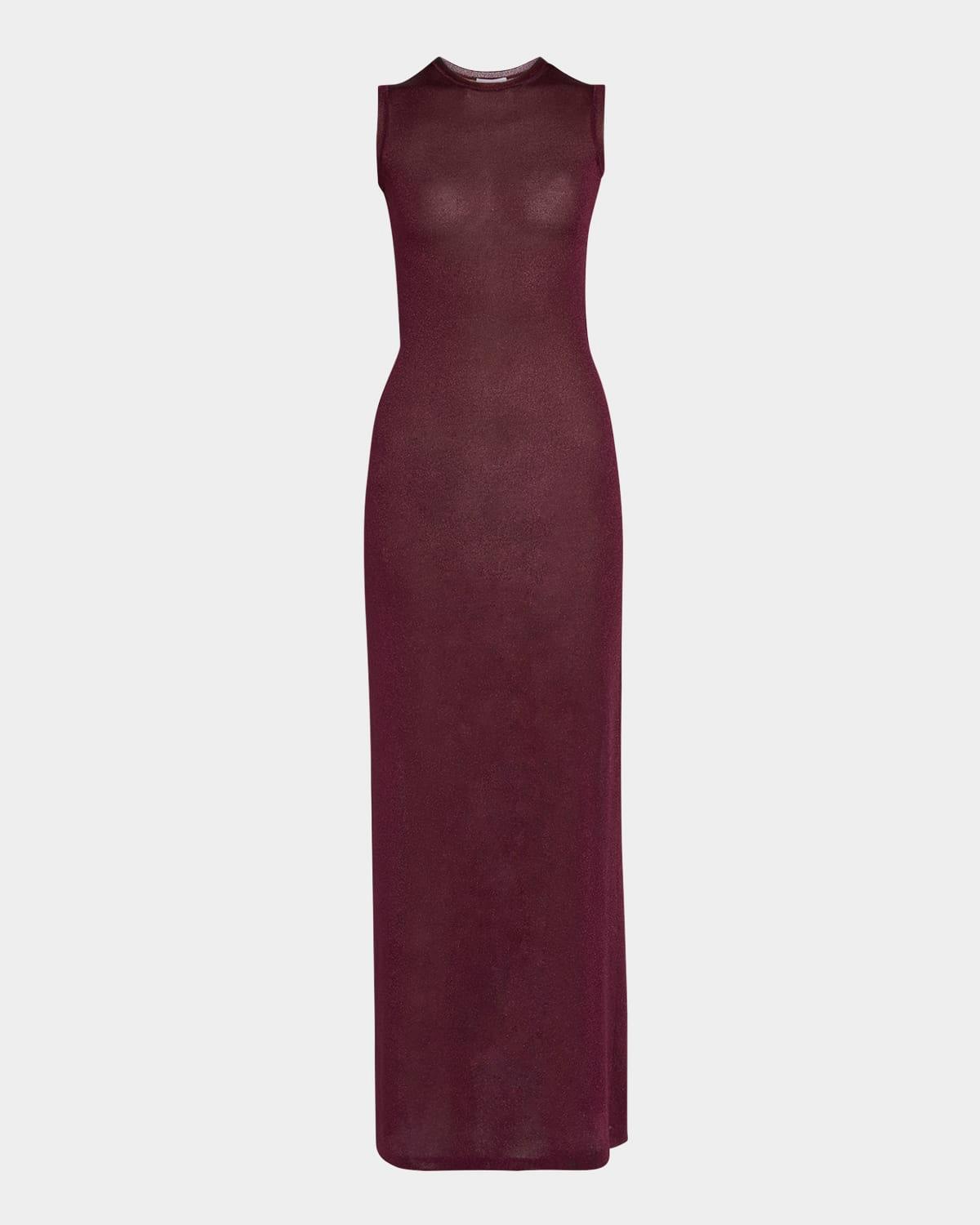 long lurex knit dress