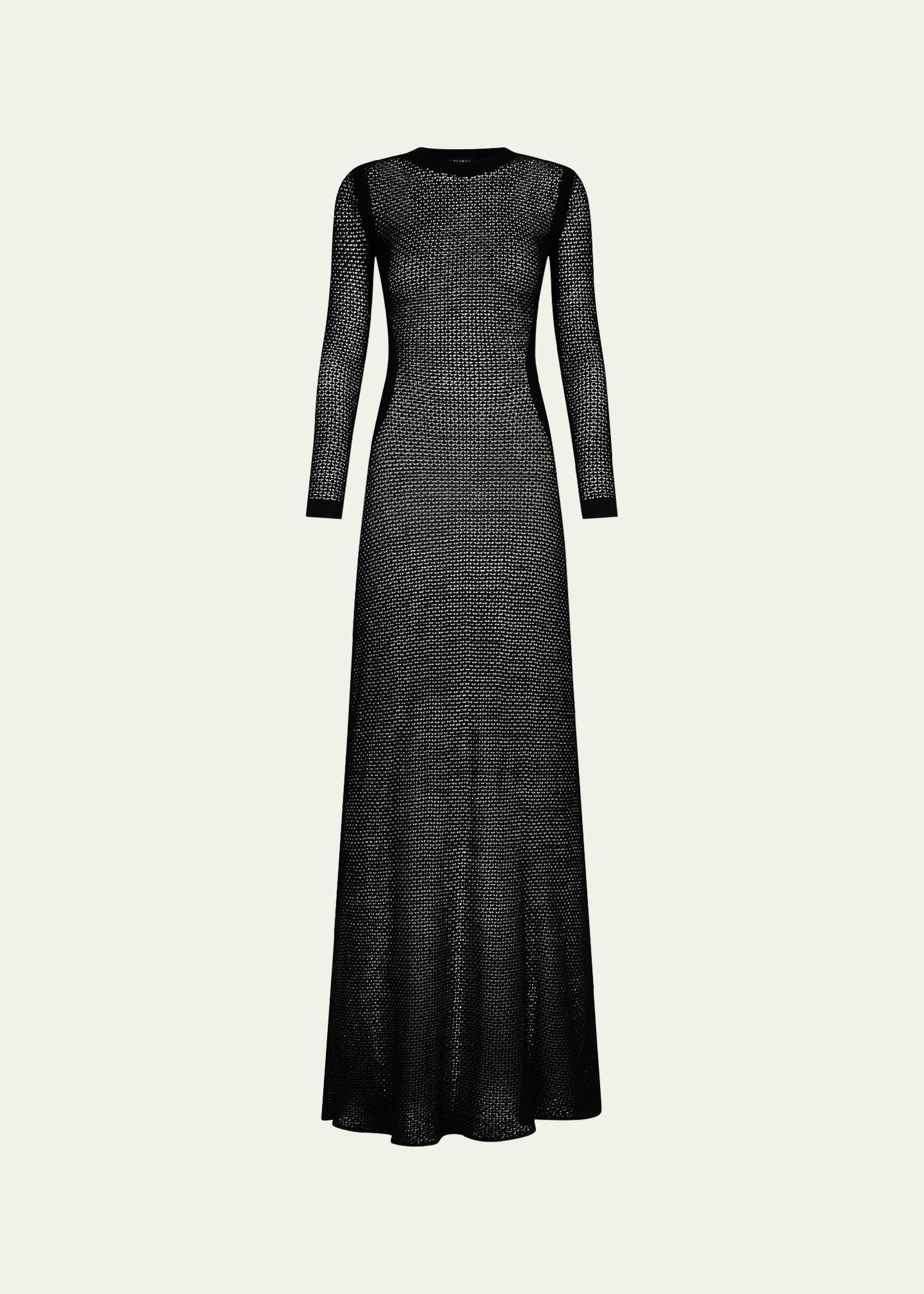 long open weave knit dress