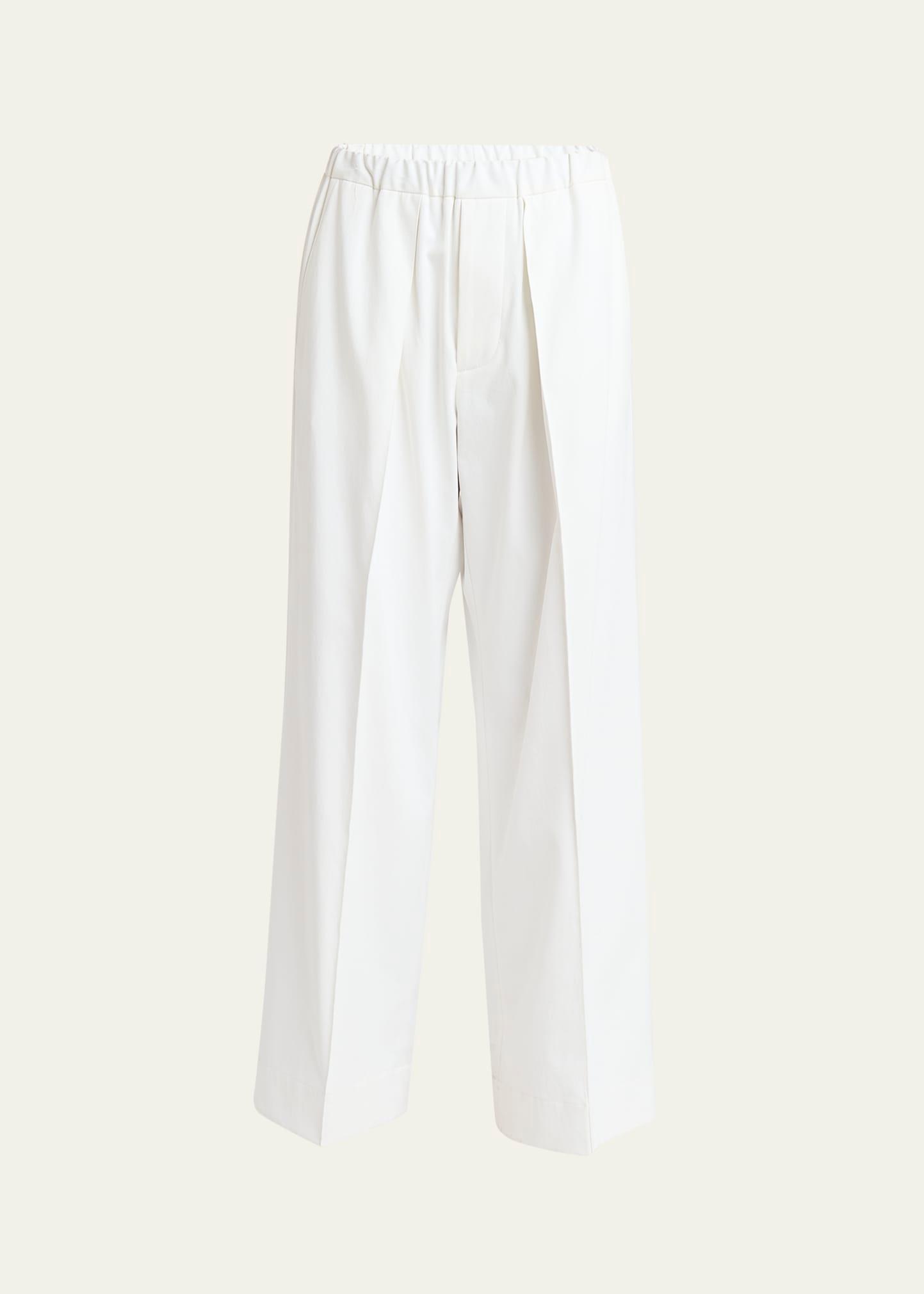 long pleated trousers