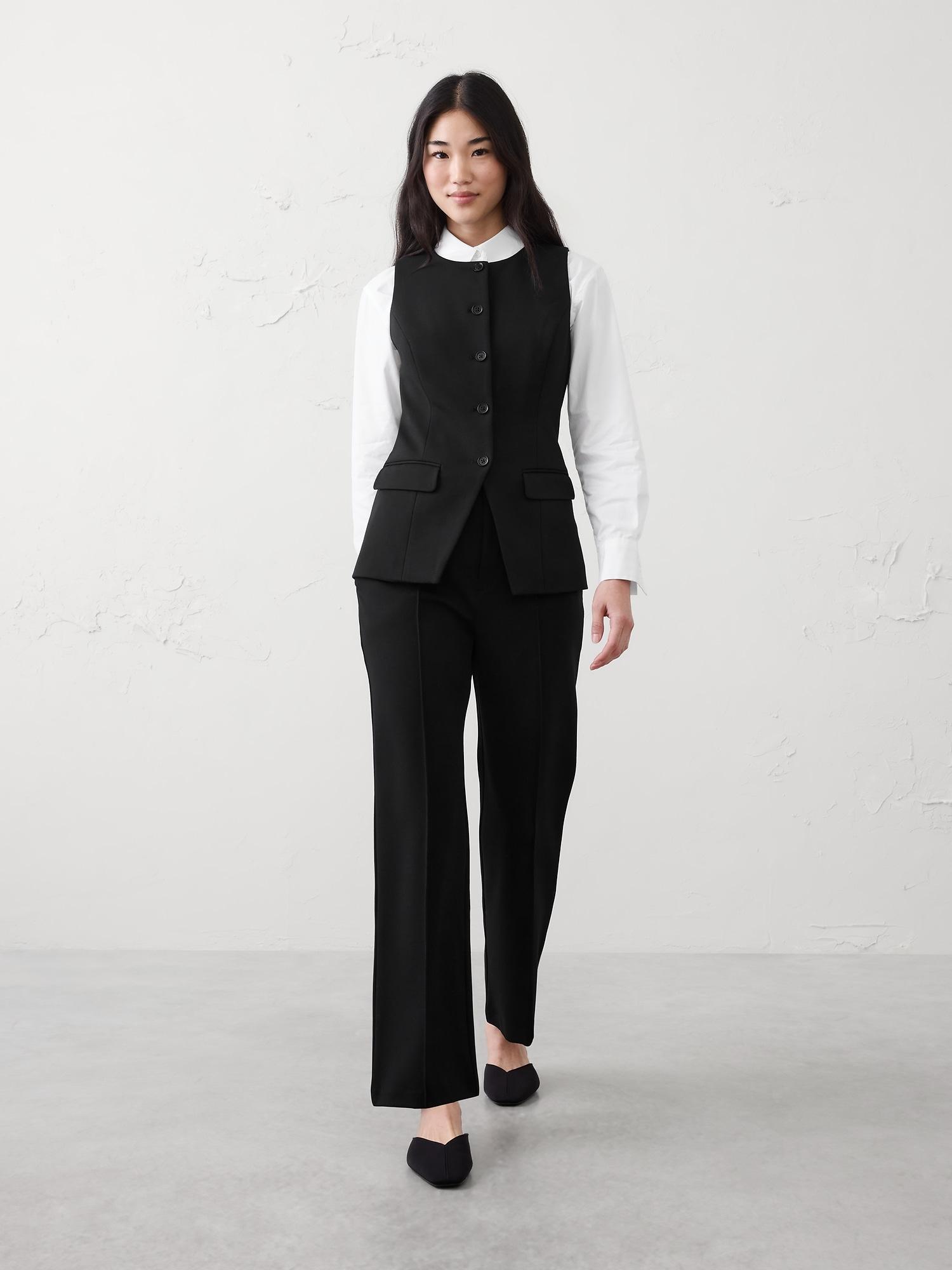 long ponte cutaway vest