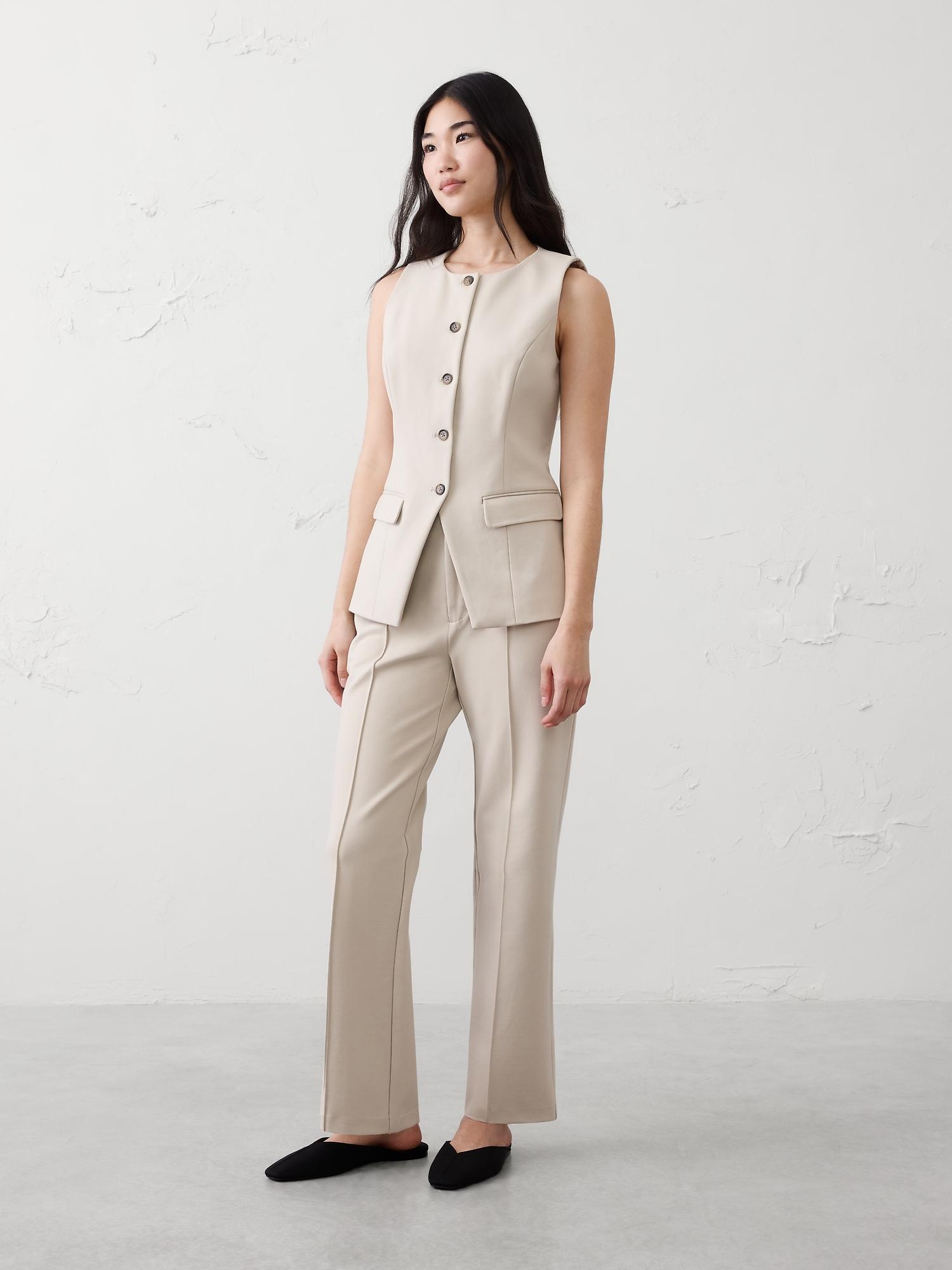 long ponte cutaway vest