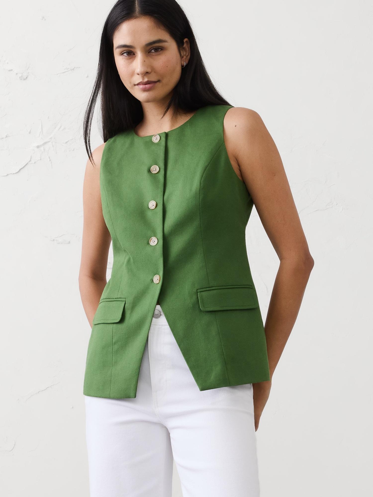 long ponte cutaway vest