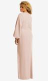 long puff sleeve v-neck trumpet gown