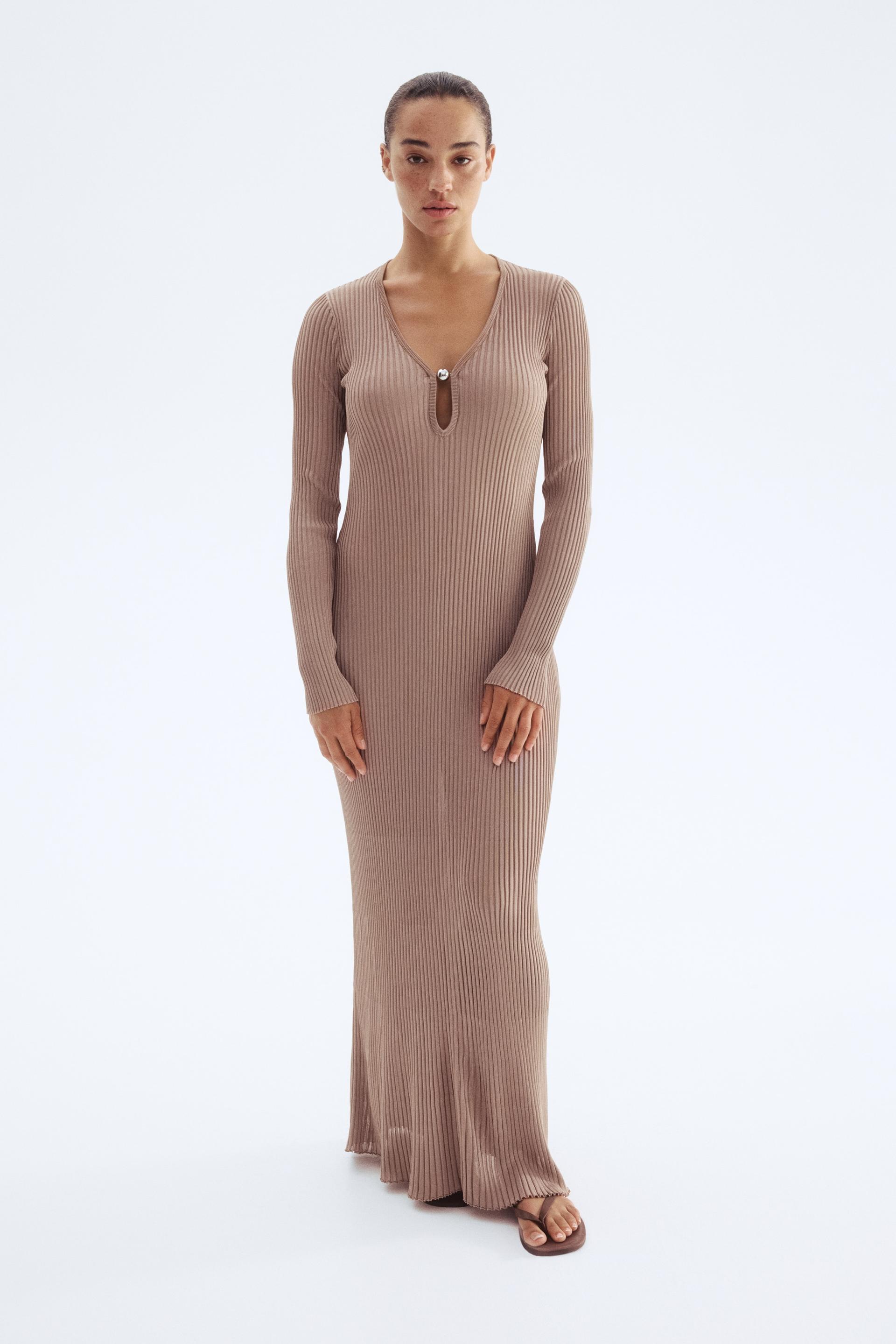 long rib-knit dress