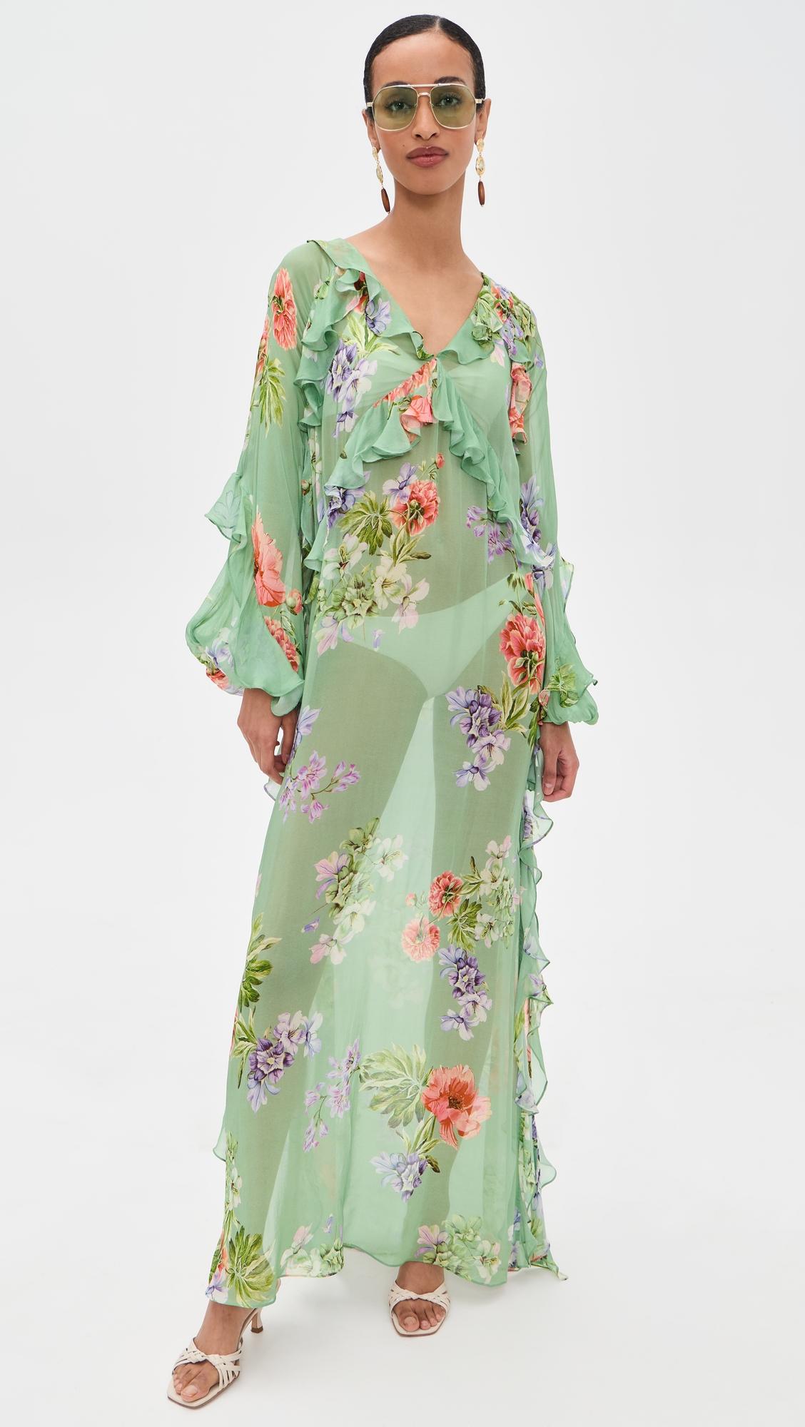 long ruffle caftan