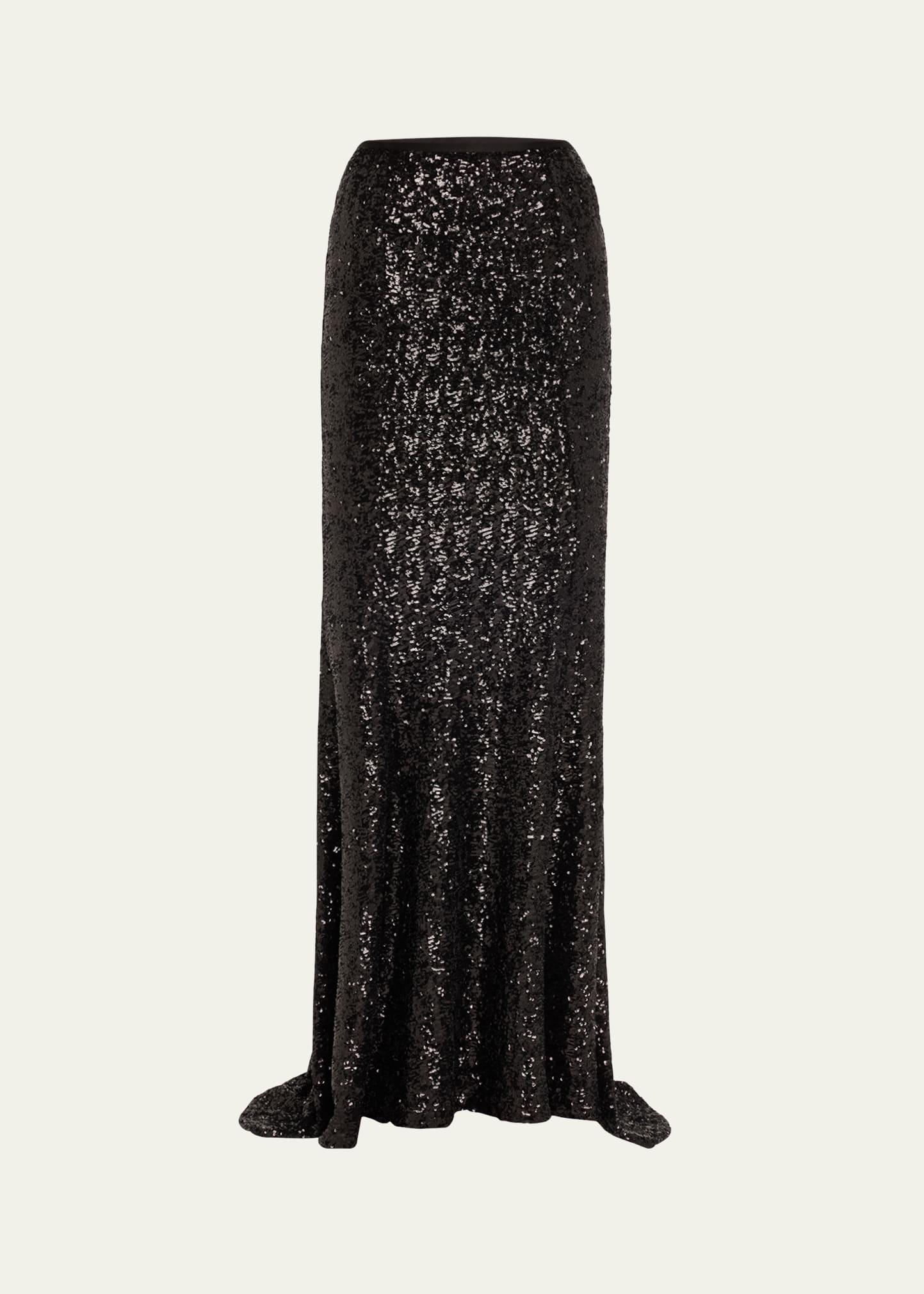 long sequined fishtail skirt