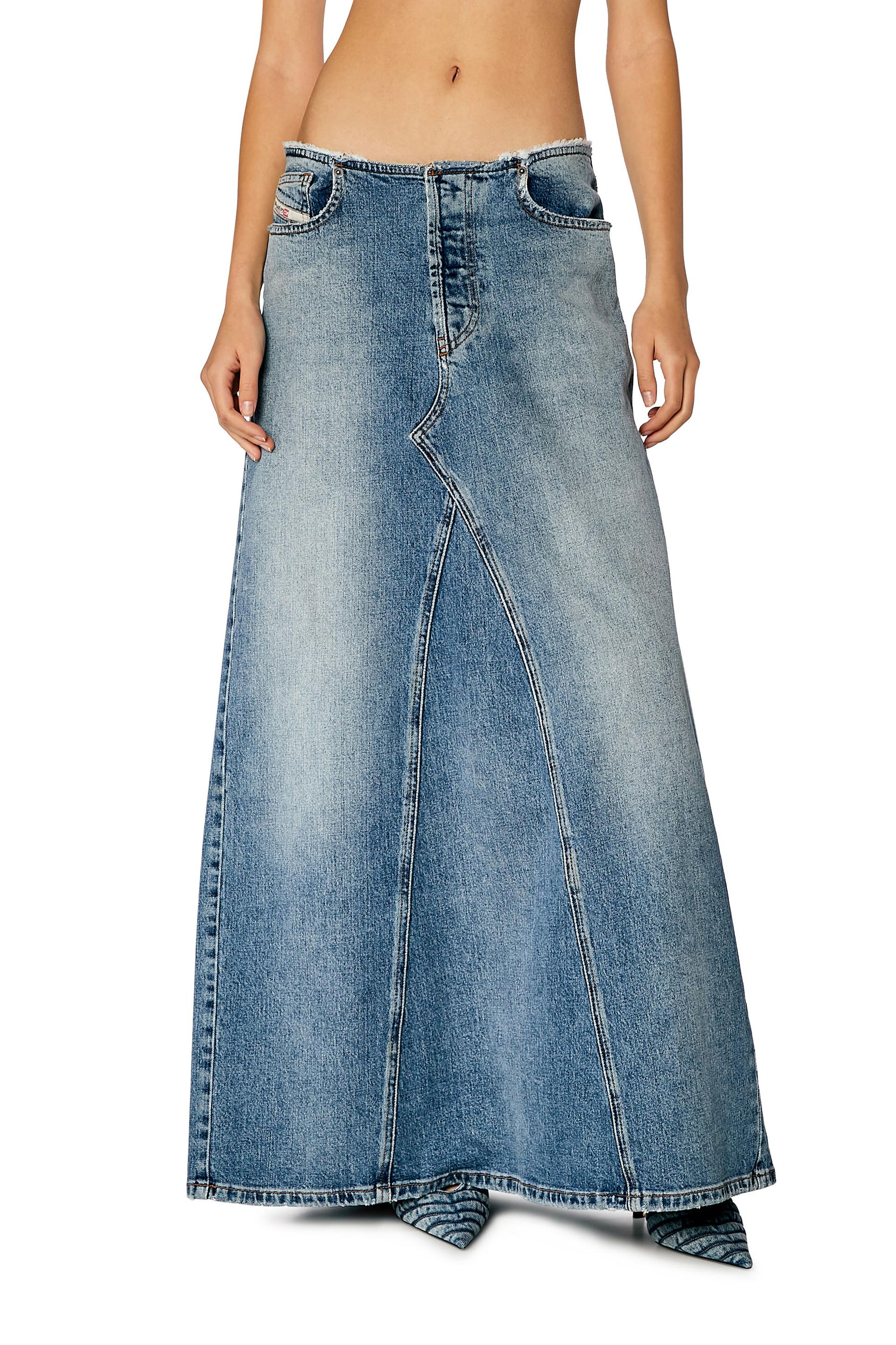 long skirt in comfort denim