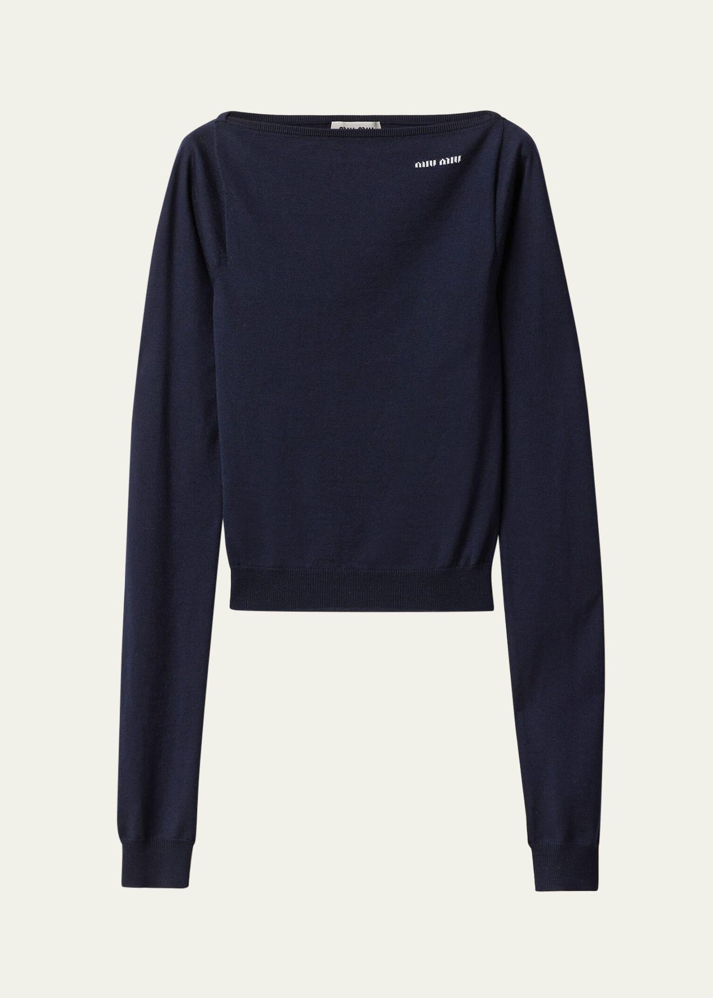 long-sleeve boat-neck sweater