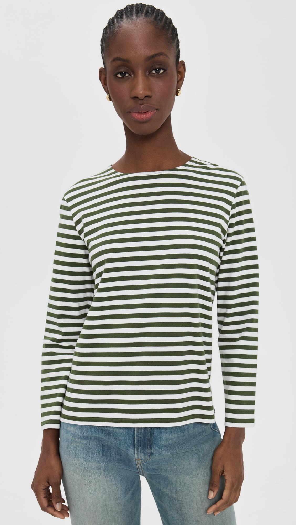 long sleeve boat neck tee