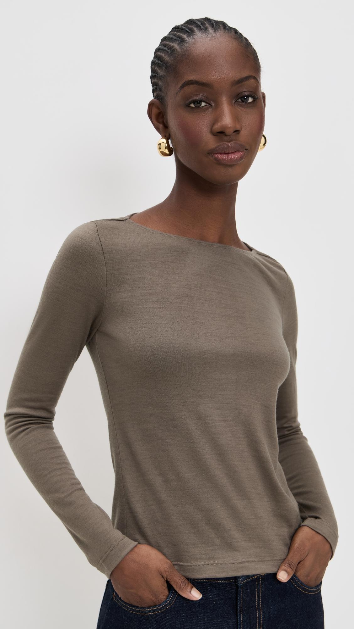 long sleeve boatneck tee