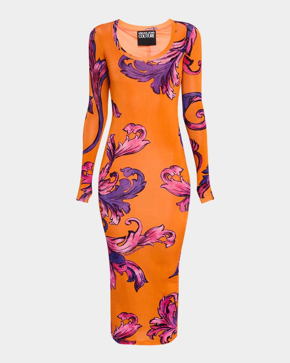 long-sleeve bodycon midi dress
