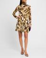 long-sleeve butterfly chiffon mini dress