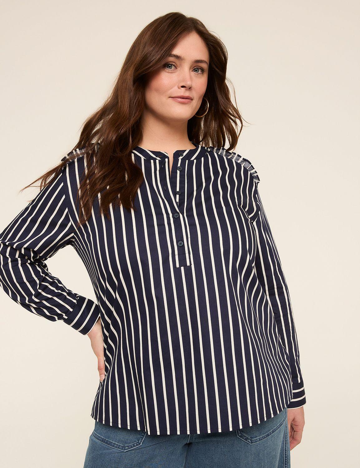 long-sleeve button-front shirt