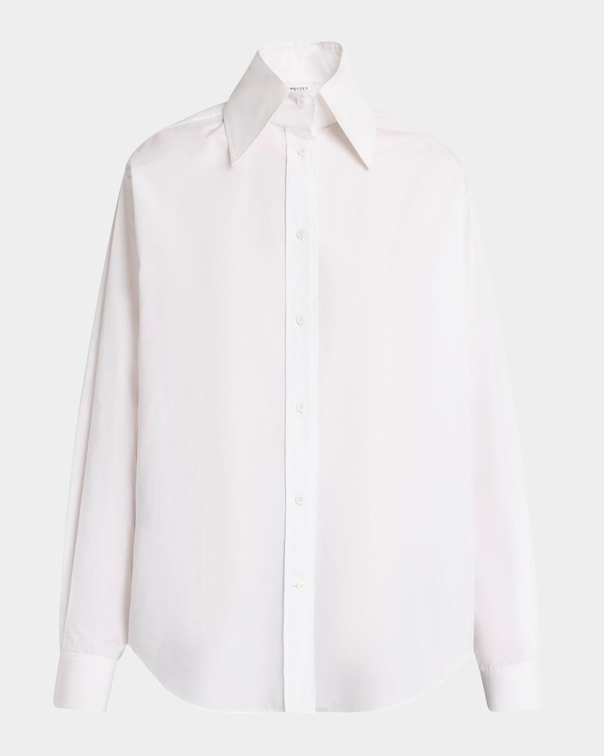 long-sleeve cotton button-down shirt