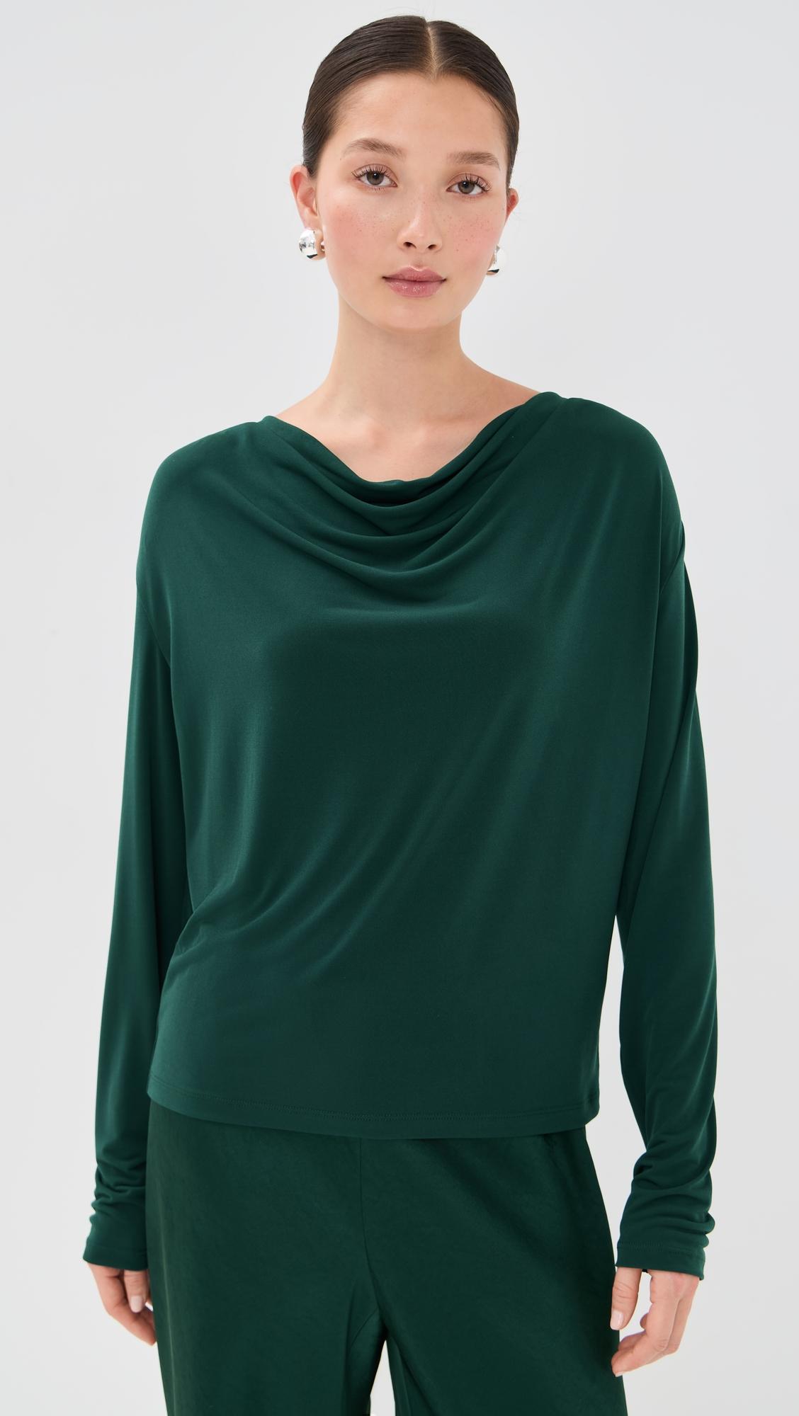 long sleeve cowl neck shirt