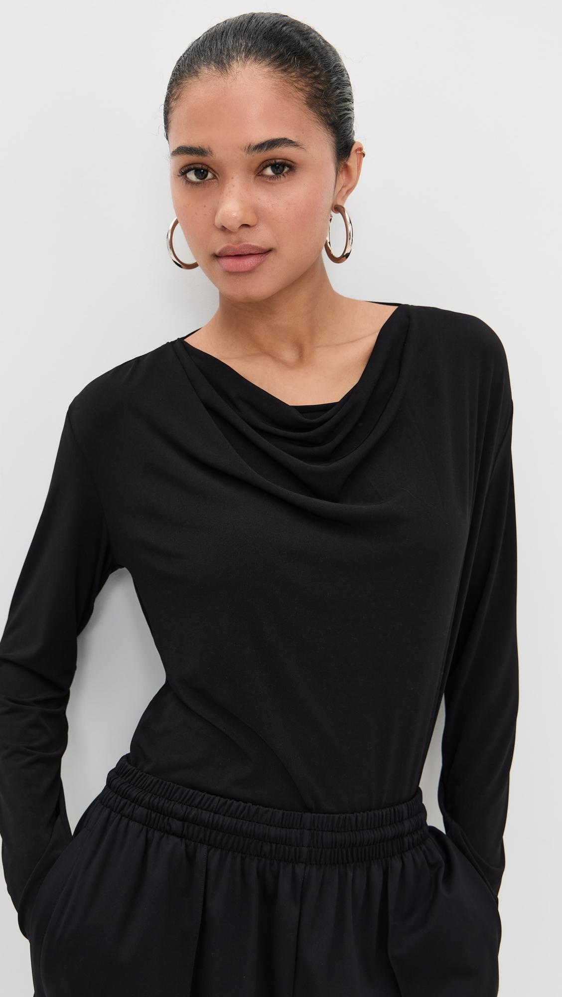 long sleeve cowl neck shirt