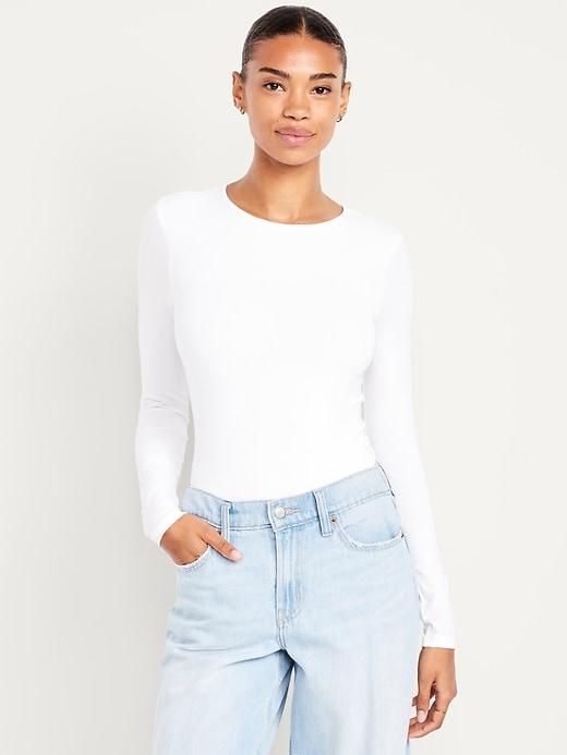 long-sleeve crew-neck bodysuit