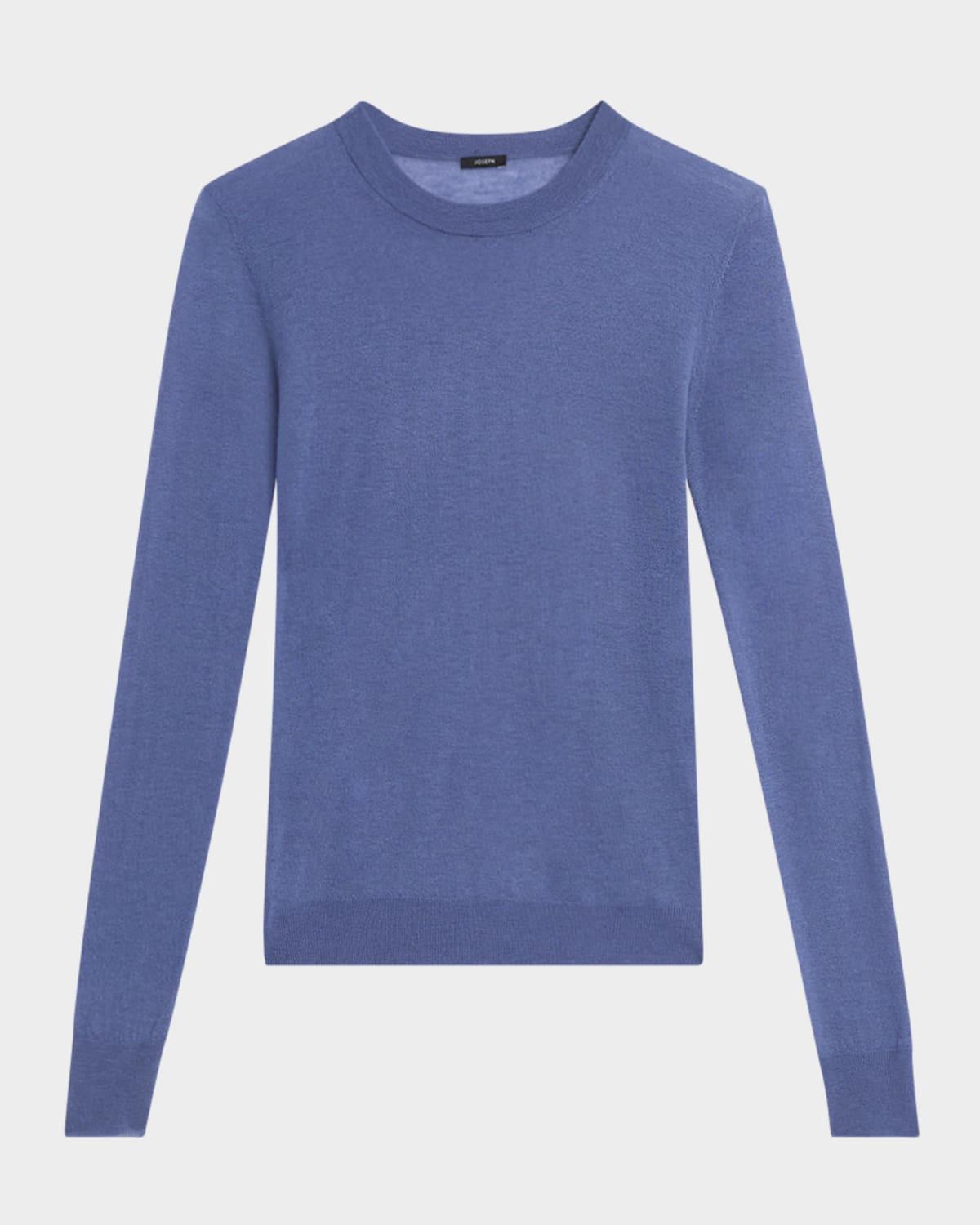 long-sleeve crewneck cashmere top