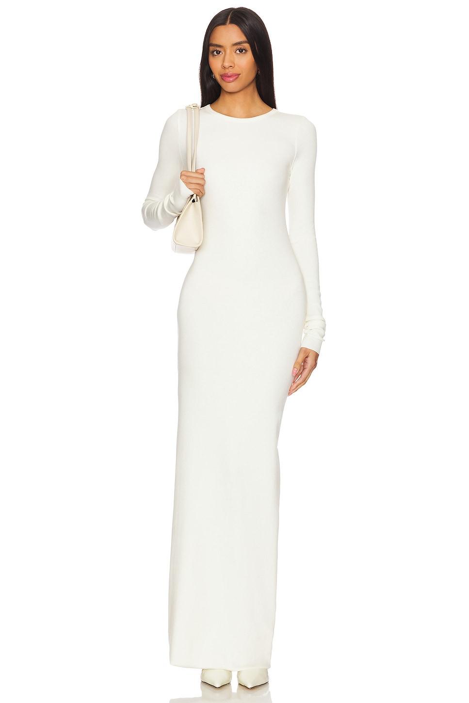 long sleeve crewneck maxi dress
