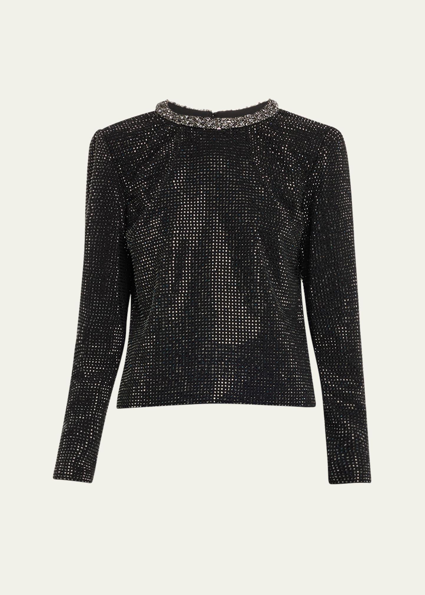 long sleeve crystal top