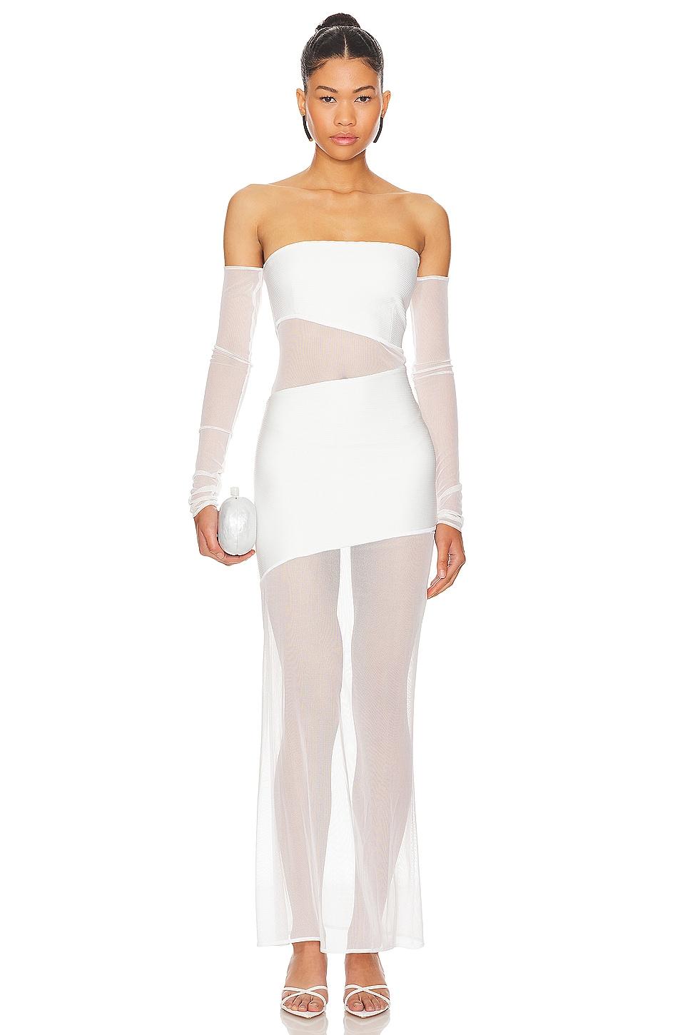 long sleeve cut out mesh dress