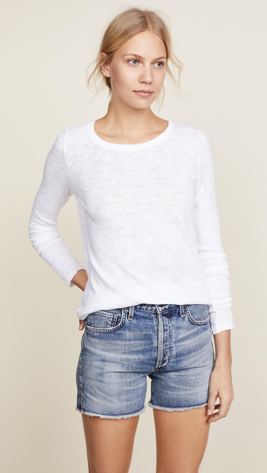 long sleeve destroyed wash tee