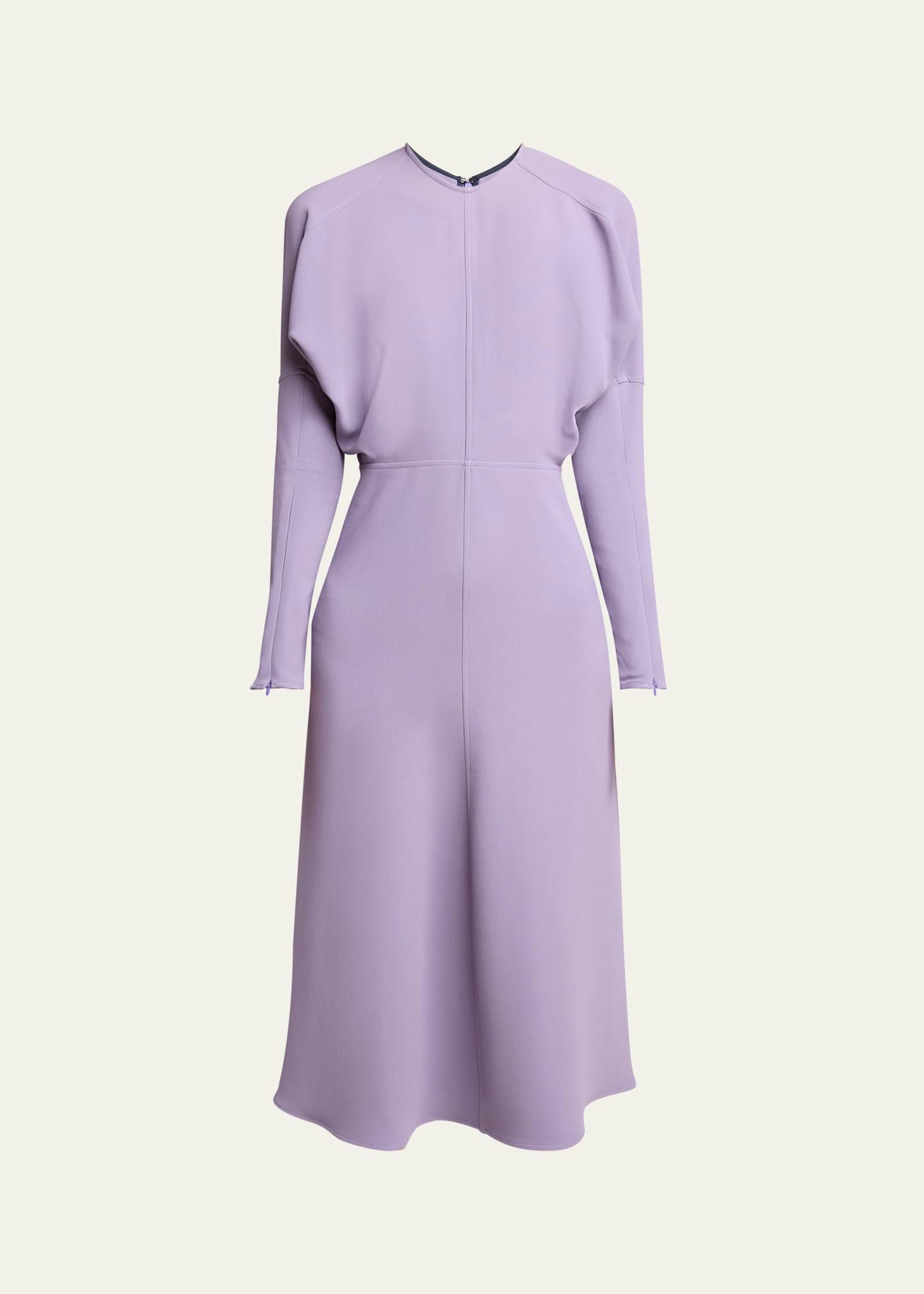 long-sleeve dolman midi dress