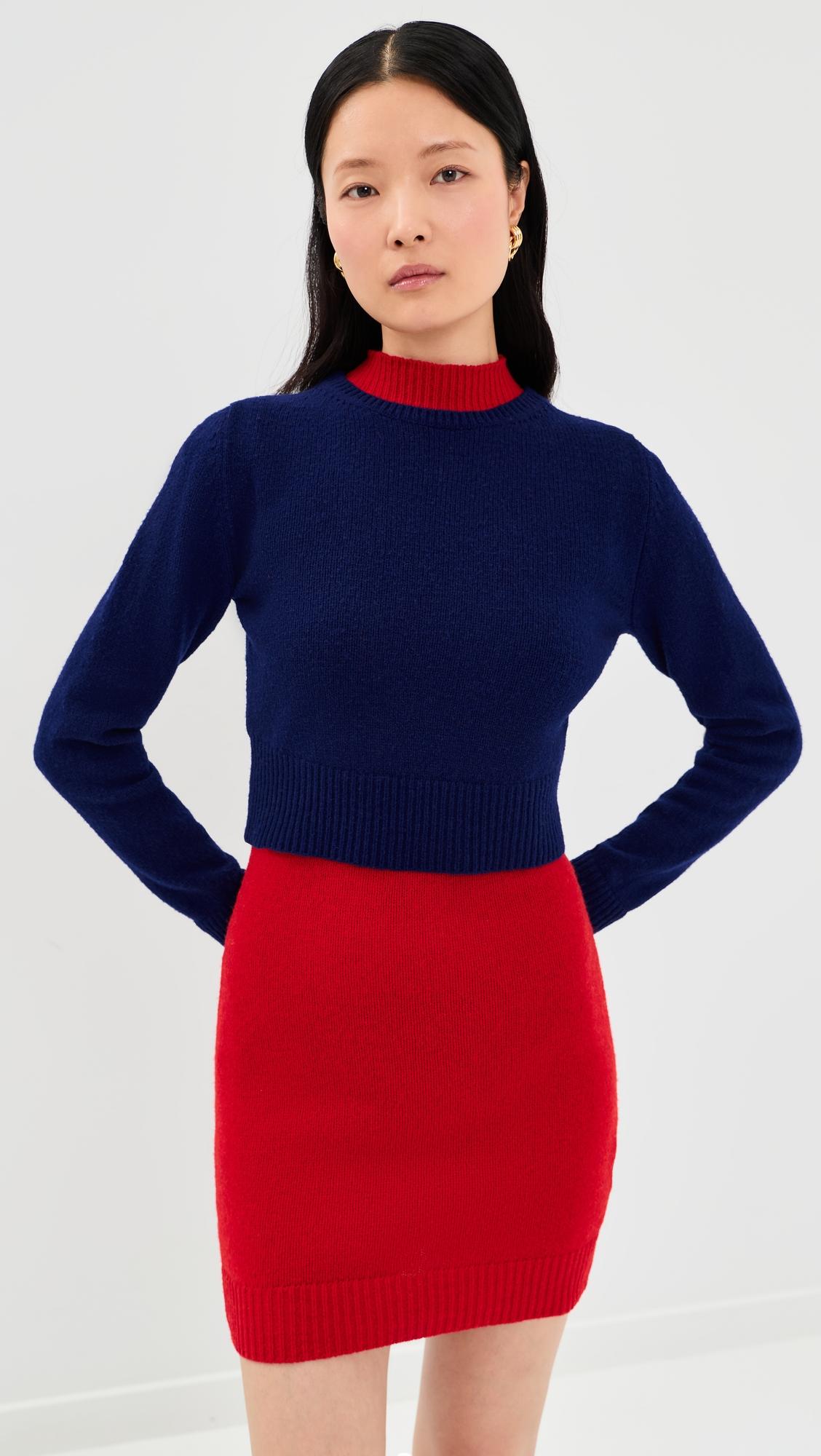long sleeve double layered mini dress