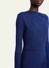 long sleeve draped midi dress