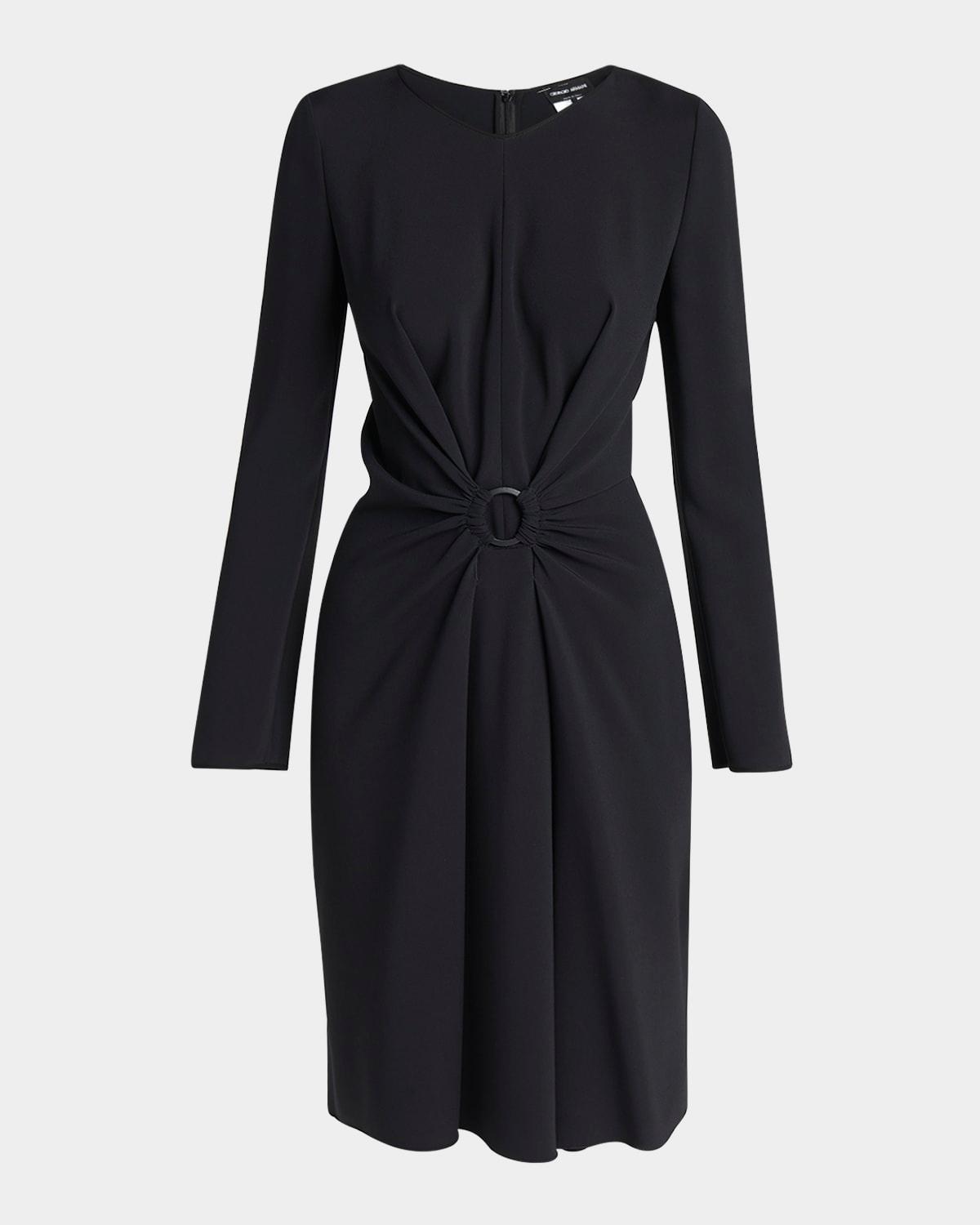 long-sleeve dress with ring detail