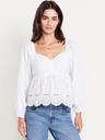 long-sleeve eyelet top