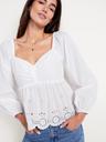 long-sleeve eyelet top