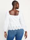 long-sleeve eyelet top