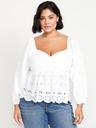 long-sleeve eyelet top