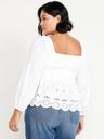 long-sleeve eyelet top
