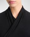 long-sleeve faux-wrap top
