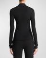 long-sleeve faux-wrap top