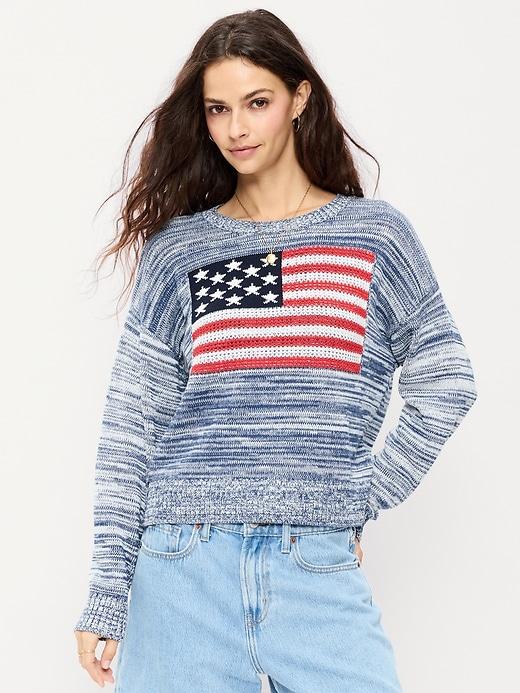 long-sleeve flag sweater